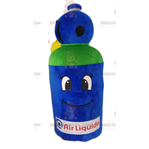 Disfraz de mascota BIGGYMONKEY™ de bombona de gas azul y verde