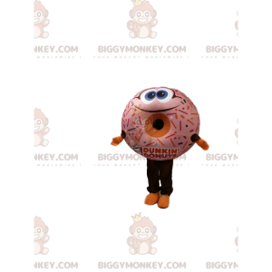 Zeer lachende donut BIGGYMONKEY™ mascottekostuum met smakelijk