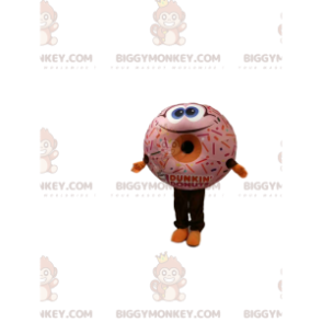 Sehr lächelndes Donut BIGGYMONKEY™ Maskottchenkostüm mit appetitlichem Zuckerguss - Essen Maskottchen - BiggyMonkey.com