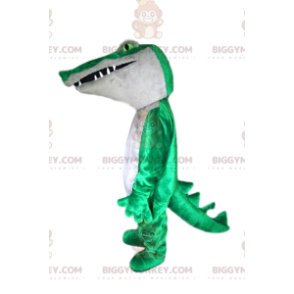 Green and White Crcocodile BIGGYMONKEY™ Mascot Costume -