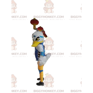 Costume de mascotte BIGGYMONKEY™ de canard blanc à l'air