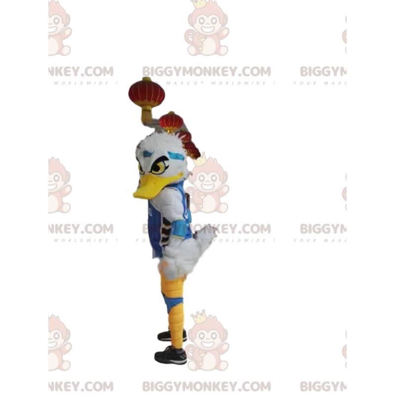 BIGGYMONKEY™ Disfraz de mascota de pato blanco de Tamaño L (175-180 CM)