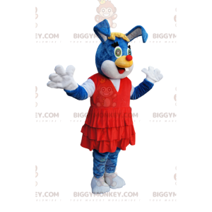 Disfraz de mascota Blue Bunny BIGGYMONKEY™ con precioso vestido