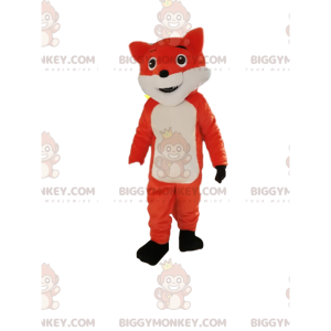 Frech aussehendes BIGGYMONKEY™-Maskottchen-Kostüm in Orange und