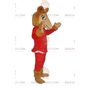 Kamel BIGGYMONKEY™ maskotkostume i rødt outfit