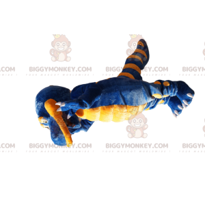 Super Happy Blue & Yellow Dinosaur BIGGYMONKEY™ Maskottchen-Kostüm - Dinosaurier-Maskottchen - BiggyMonkey.com