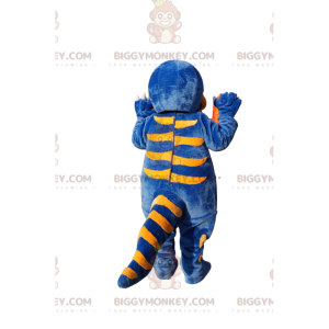 Costume de mascotte BIGGYMONKEY™ de dinosaure bleu et jaune