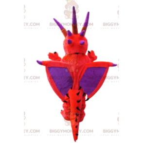 Kostým žhavého červeného a fialového draka BIGGYMONKEY™ maskota
