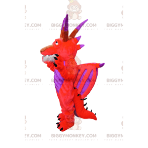 Brandende rode en paarse draak BIGGYMONKEY™ mascottekostuum -