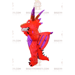 Traje de mascote BIGGYMONKEY™ de dragão vermelho e roxo em