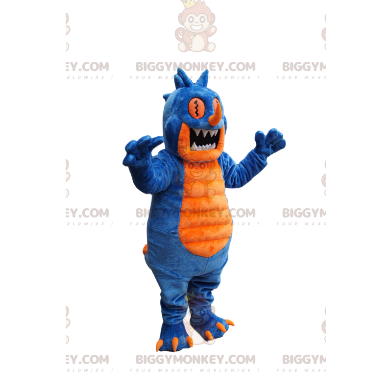 BIGGYMONKEY™ Mascot Costume Blue and Yellow Monster with