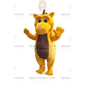 Helt trist gul og brun dinosaur BIGGYMONKEY™ maskotkostume -