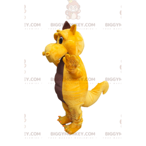 Helt trist gul og brun dinosaur BIGGYMONKEY™ maskotkostyme