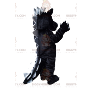 Funny black and gray dragon BIGGYMONKEY™ mascot costume. dragon