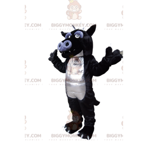 Funny black and gray dragon BIGGYMONKEY™ mascot costume. dragon