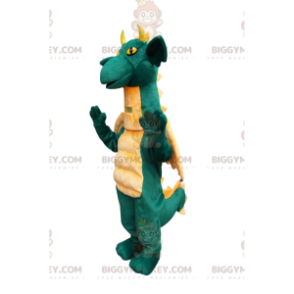 Traje de mascote BIGGYMONKEY™ de cômico dragão verde, com