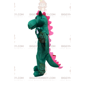 Costume da mascotte drago verde e rosa BIGGYMONKEY™ -