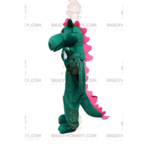 Costume de mascotte BIGGYMONKEY™ de dragon vert et rose -