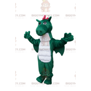 Costume de mascotte BIGGYMONKEY™ de dragon vert et rose -