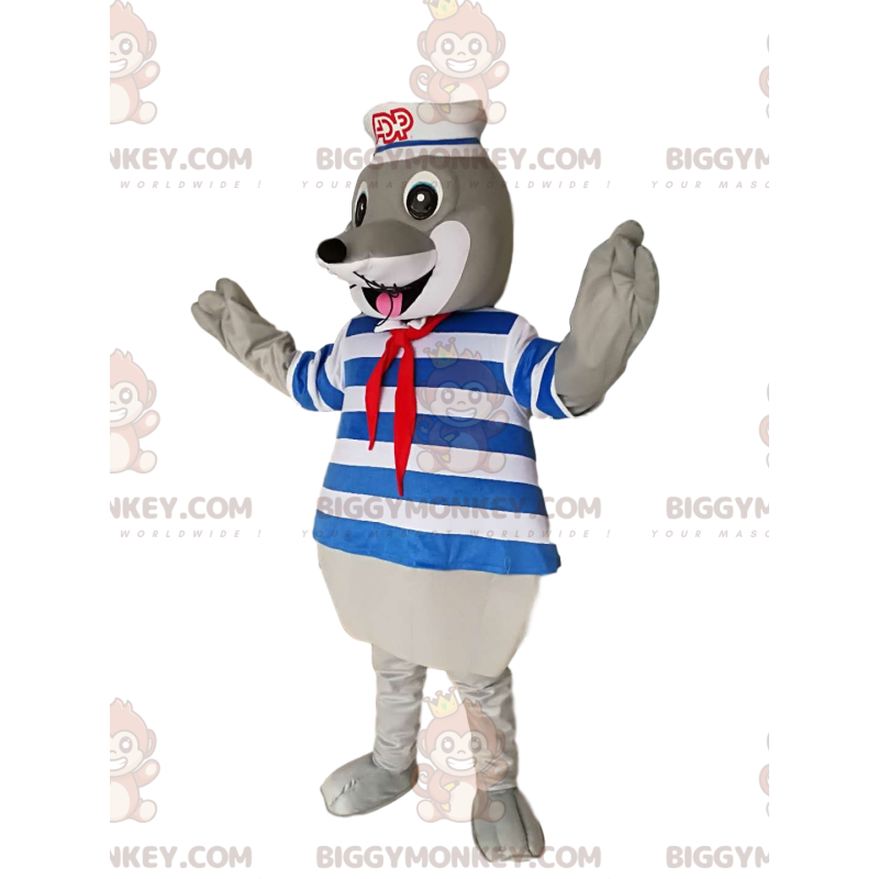 Costume da mascotte della foca grigia BIGGYMONKEY™ con costume Costume da mascotte della foca grigia BIGGYMONKEY™ con costume