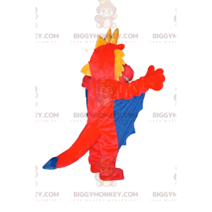 Traje de mascote BIGGYMONKEY™ Dragão vermelho e amarelo com