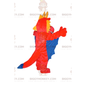 Traje de mascote BIGGYMONKEY™ Dragão vermelho e amarelo com