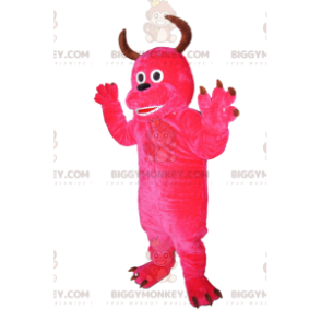 Lekent Fuchsia-monster med horn BIGGYMONKEY™ maskotkostyme - Monster maskot - BIGGYMONKEY_013370 - BiggyMonkey.com