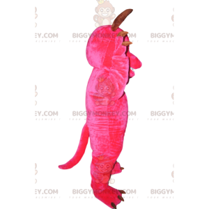 Disfraz de mascota monstruo juguetón fucsia con cuernos