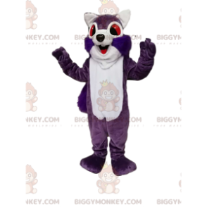 Disfraz de mascota BIGGYMONKEY™ de ardilla morada y blanca