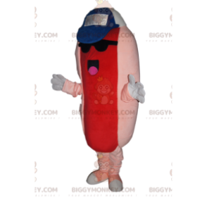 Hotdog BIGGYMONKEY™ mascottekostuum met pet en zonnebril -