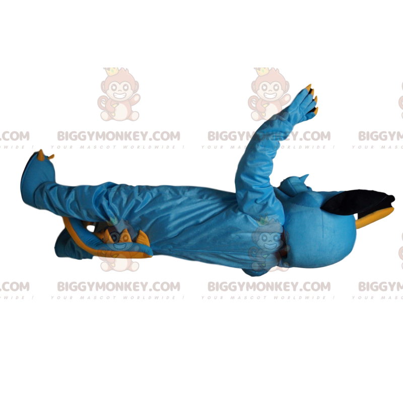 BIGGYMONKEY™ mascottekostuum blauwe en gele draak met één oog - BIGGYMONKEY™ mascottekostuum blauwe en gele draak met één oog -