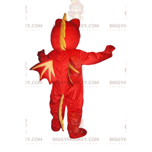 Disfraz de mascota BIGGYMONKEY™ de dragón amarillo y rojo muy