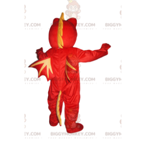Very Happy Yellow and Red Dragon BIGGYMONKEY™ Mascot Costume –