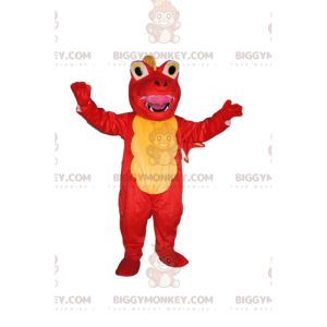 Meget glad gul og rød drage BIGGYMONKEY™ maskotkostume -
