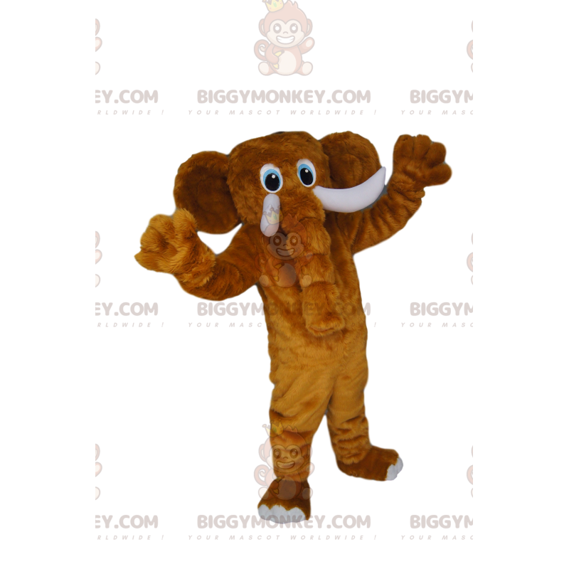 Costume de mascotte BIGGYMONKEY™ d'éléphant marron émerveillé et majestueux - Mascottes Elephant - BiggyMonkey.com