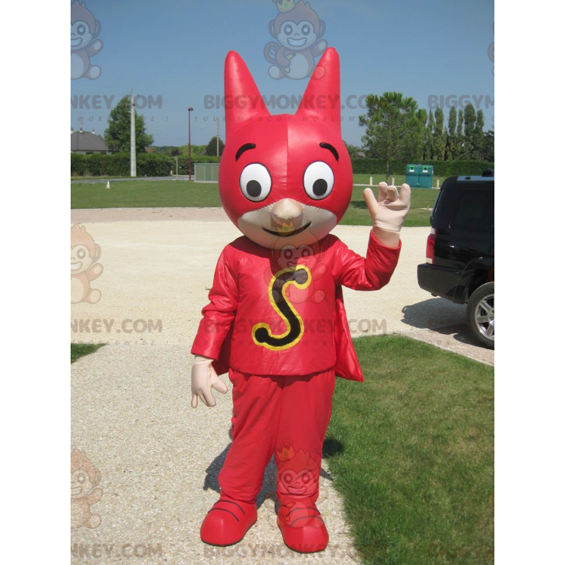 Στολή μασκότ Superhero BIGGYMONKEY™ με μάσκα και κόκκινη στολή - Μασκότ υπερήρωα - BIGGYMONKEY_01589 - BiggyMonkey.com