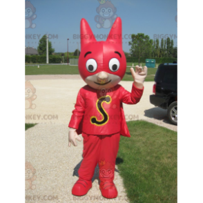 Στολή μασκότ Superhero BIGGYMONKEY™ με μάσκα και κόκκινη στολή - Μασκότ υπερήρωα - BIGGYMONKEY_01589 - BiggyMonkey.com