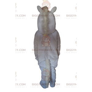 Traje de mascote Majestoso Cavalo Branco BIGGYMONKEY™ com Puff