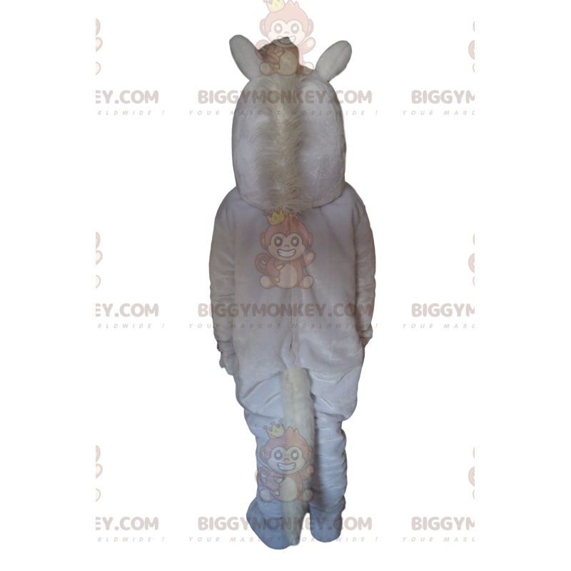 Majestic White Horse BIGGYMONKEY™ Mascot Costume with White Majestic White Horse BIGGYMONKEY™ Mascot Costume with White