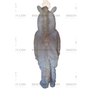 Traje de mascote Majestoso Cavalo Branco BIGGYMONKEY™ com Puff