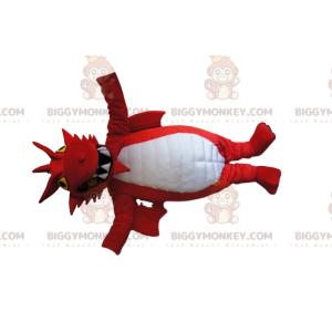 BIGGYMONKEY™ Maskottchen-Kostüm Rot-weißer Drache mit