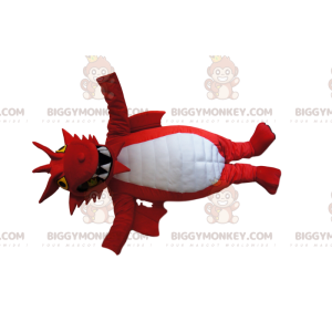 Traje de mascote BIGGYMONKEY™ Dragão vermelho e branco com