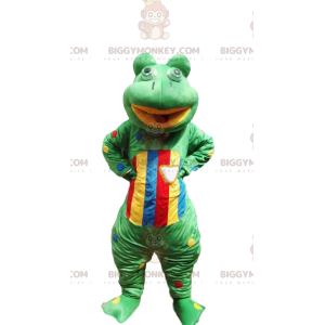 Costume de mascotte BIGGYMONKEY™ de grenouille verte et