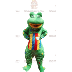 Green and Multicolored Frog BIGGYMONKEY™ Mascot Costume -