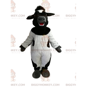 Meget glad sort og hvid ko BIGGYMONKEY™ maskotkostume -