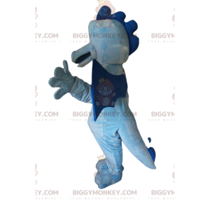 Costume de mascotte BIGGYMONKEY™ de dragon bleu ciel et jaune