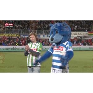 Blauer Bär BIGGYMONKEY™ Maskottchen-Kostüm in Sportbekleidung -