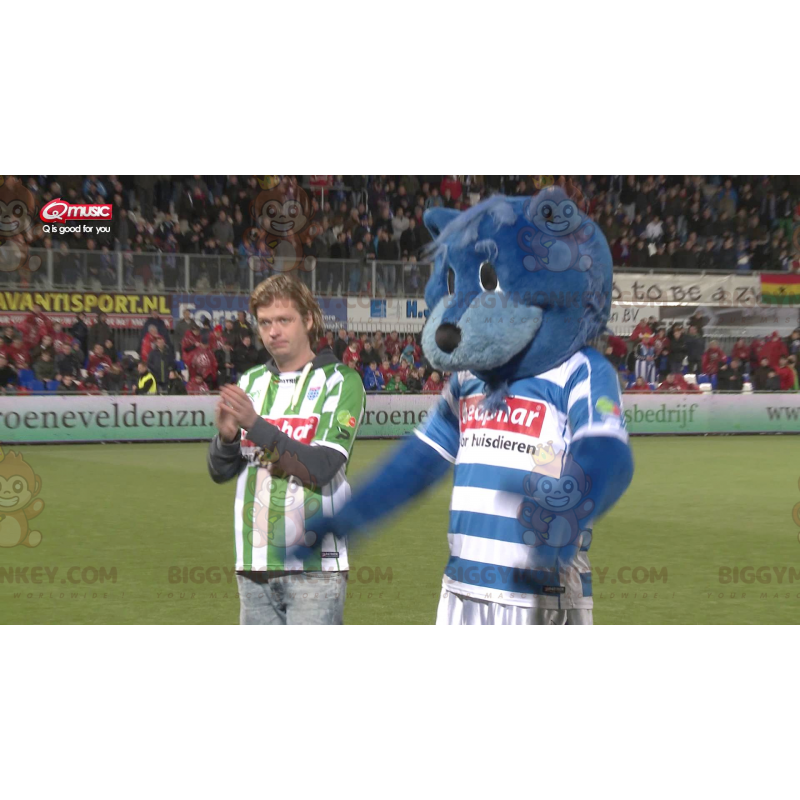 Blå björn BIGGYMONKEY™ maskotdräkt i sportkläder - BiggyMonkey