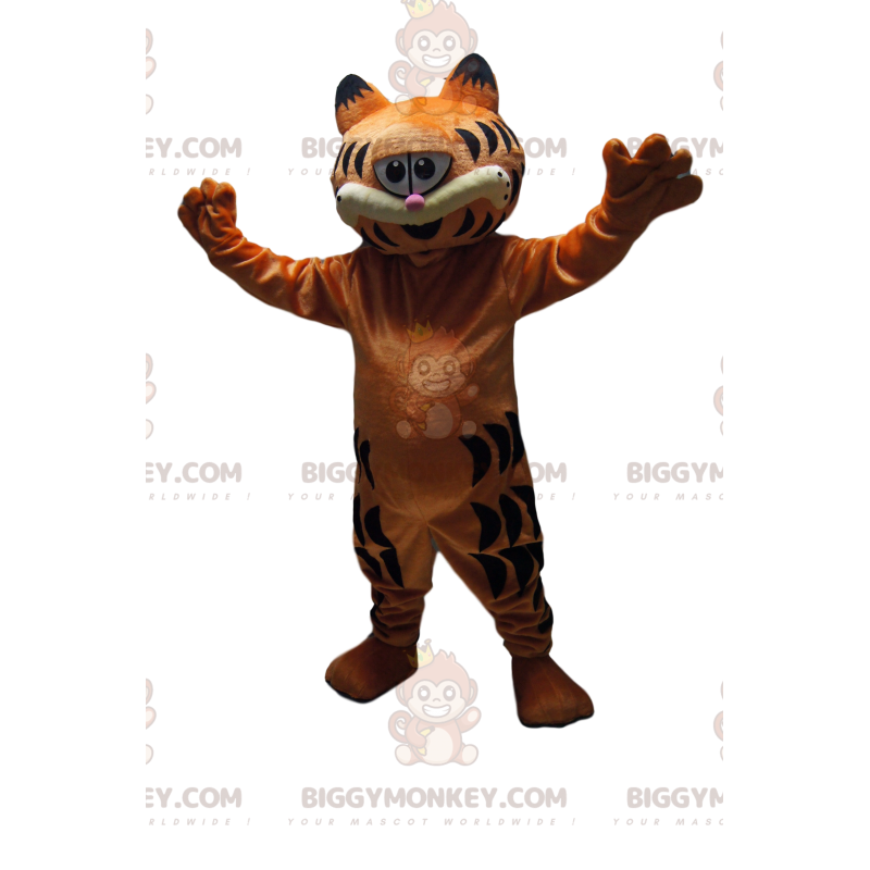 BIGGYMONKEY™ mascot costume of Garfield, the very greedy tabby