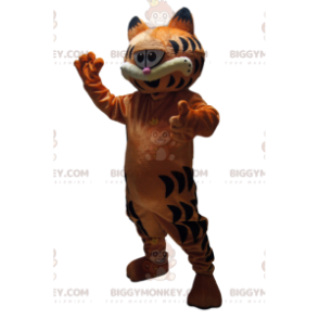 BIGGYMONKEY™ mascot costume of Garfield, the very greedy tabby